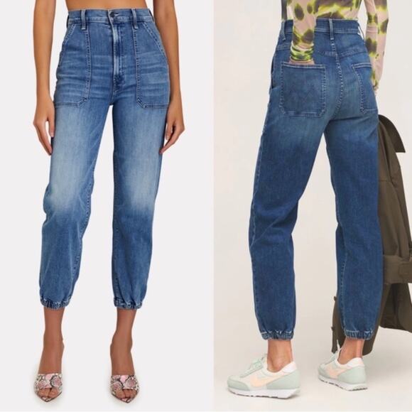 MOTHER Medium Blue Cropped Jeans - Picture 5 of 12